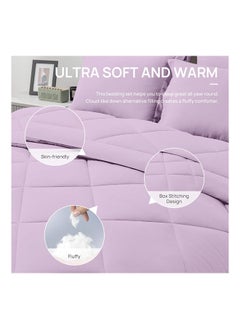 SIGNOOLA Signoola Diamond Microfiber Heavy Comforter, 3.5 kg ,Set of 6 Piece (1 Comforter Blanket , 2 Pillow Cases , 1 Fitted sheet and 2 Pillows ), (180 cm x 240 cm),Double Bed Blanket for Winter Mauve Color  - Image 5