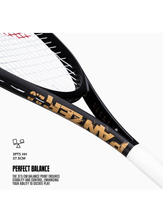 HUNDRED Panzer Strung Tennis Racket With Full Cover | 3 Points Head Heavy | Grip Size 2 (4 1/4 Inches) | 253 Grams (Black) - Image 3