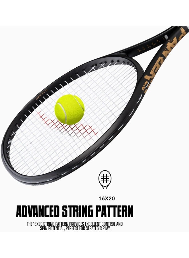 HUNDRED Panzer Strung Tennis Racket With Full Cover | 3 Points Head Heavy | Grip Size 2 (4 1/4 Inches) | 253 Grams (Black) - Image 4