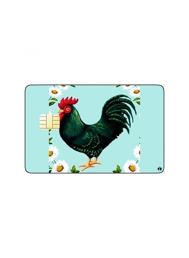 RKN PRINTED BANK CARD STICKER Beautiful Rooster Vintage Art - Image 2