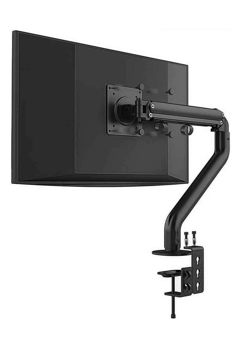 FlashHawk Single Monitor Arm Stand, Gas Spring Monitor Arm for 17-32 inch Flat/Curved/Ultrawide Monitors with C-clamp and Grommet Option - Image 1