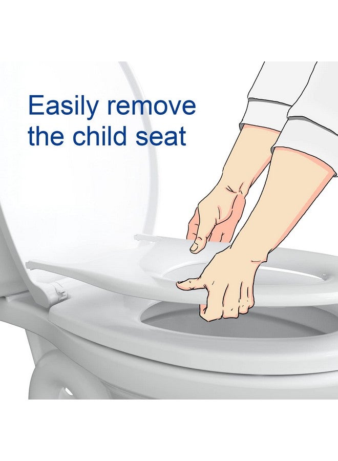 RT مقعد مرحاض دائري R&T مع مقعد تدريب على استخدام المرحاض مدمج، مقعد للأطفال يغلق ببطء يناسب البالغين والأطفال، سهل التركيب والتنظيف - Image 2