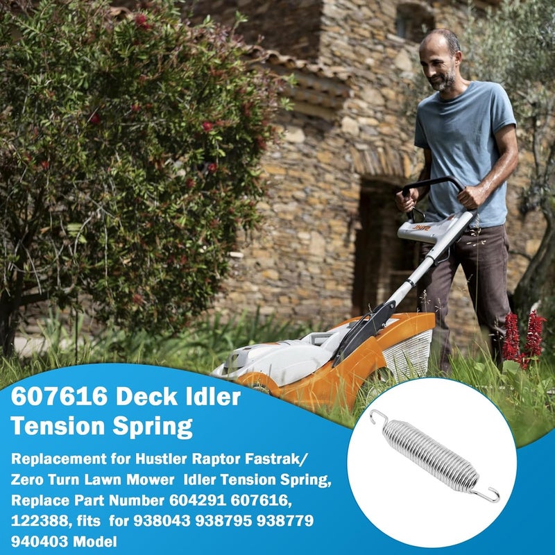 SuperDi 607616 1 x 6.75 Deck Idler Tension Spring Compatible with Hustler Raptor Fastrak/Zero Turn Lawn Mower 607616 122388 604291 - Image 4