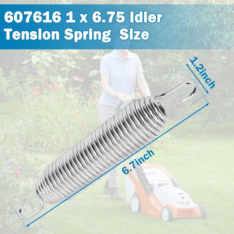SuperDi 607616 1 x 6.75 Deck Idler Tension Spring Compatible with Hustler Raptor Fastrak/Zero Turn Lawn Mower 607616 122388 604291 - Image 2