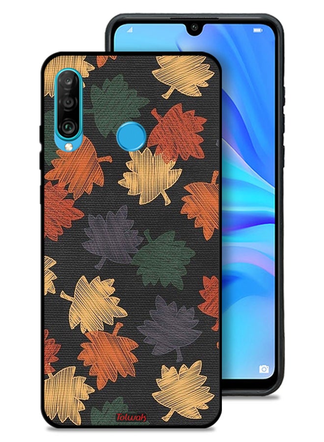 Tolwak Huawei P30 lite Protective Case Cover Autumn Leaves Art - Image 1