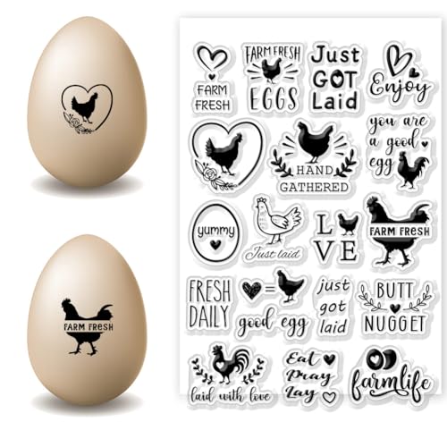 CHGCRAFT Easter Chicken Background Clear Stamp Words Transparent Stamps Farm Chicken Silicone Clear Stamp Seals for DIY Scrapbooking Photo Album Decorative Cards Making 43363 Inch - Image 1