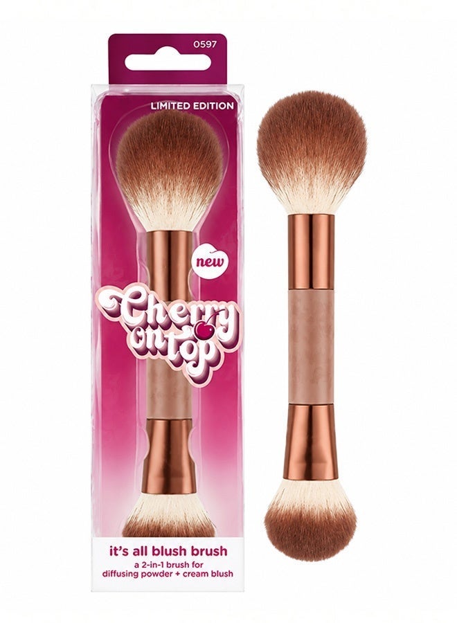 Professional double-ended makeup brush: one end for contouring, the other for blush - Image 1