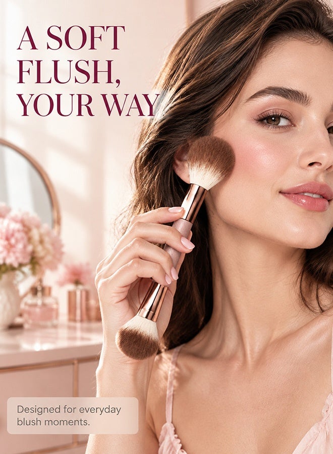 Professional double-ended makeup brush: one end for contouring, the other for blush - Image 2