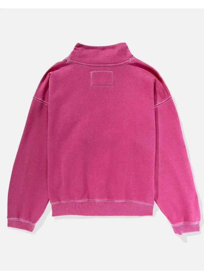 American Eagle AE Graphic Mock Neck Sweatshirt
