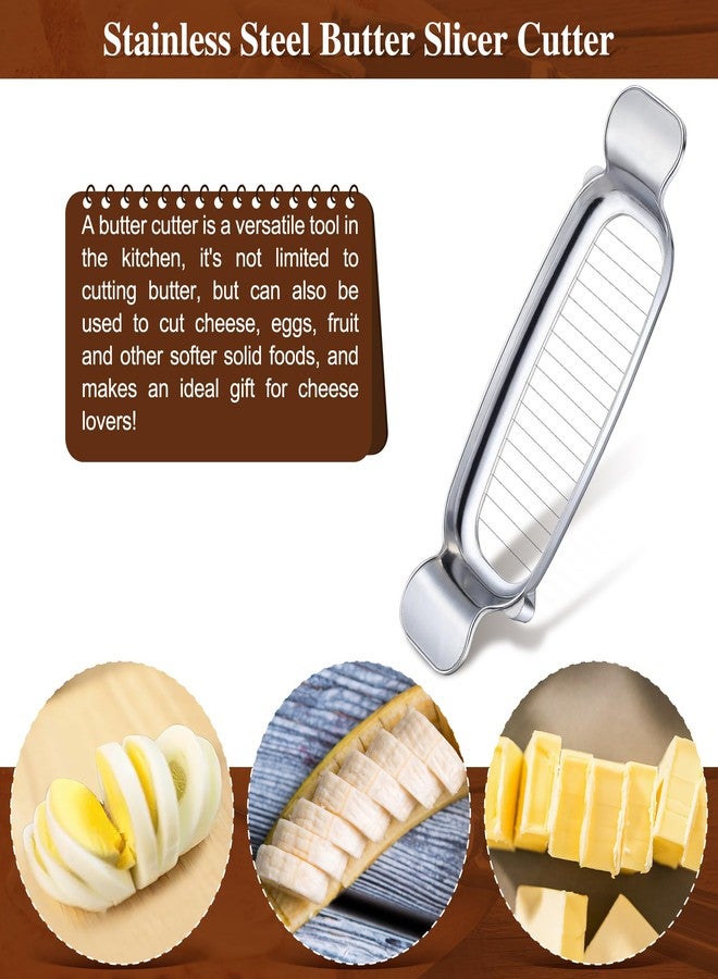 Dreyoo قطاعة زبدة من الفولاذ المقاوم للصدأ من دريو، قطعة واحدة، 16 سلكًا حادًا من الفولاذ المقاوم للصدأ للتحكم في الكمية، قطاعة زبدة وجبن بمقبض محمول للزبدة والجبن والفواكه والمخبوزات - Image 5