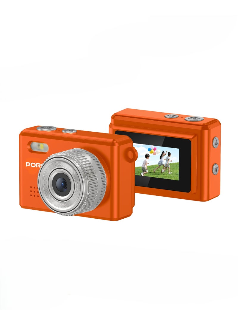 porodo Lifestyle Snap & Go Mini Digital Camera 2MP / Full HD Camera Video Resolution / Portable Camera with Lightweight / 6 Color Filters / Instant Webcam Function / AVI and JPG Format - Orange - Image 1