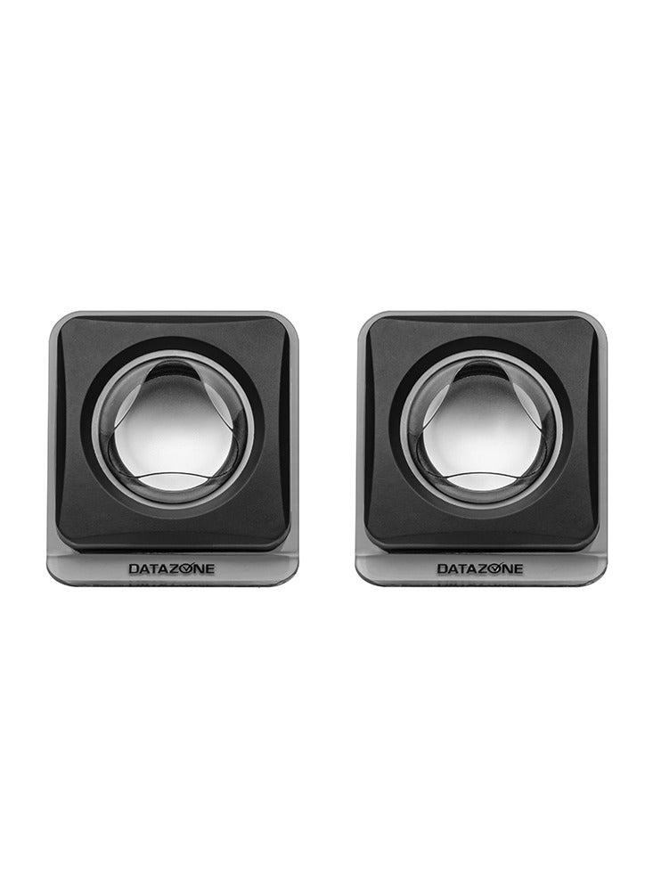 Datazone Mini Desktop Speaker with Sleek Square Design, High Quality Sound, USB and AUX Powered, 3W x 2 Output, Easy to Use for Gaming and Music - Image 4