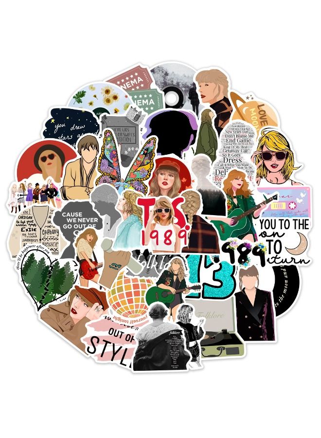 50PCS Taylor Swift Stickers, Legendary Singer Sticker, Waterproof Stickers for Laptop,Skateboard, Water Bottles,Computer,Phone,Guitar, Stickers for Kids Teens Adult - Image 2
