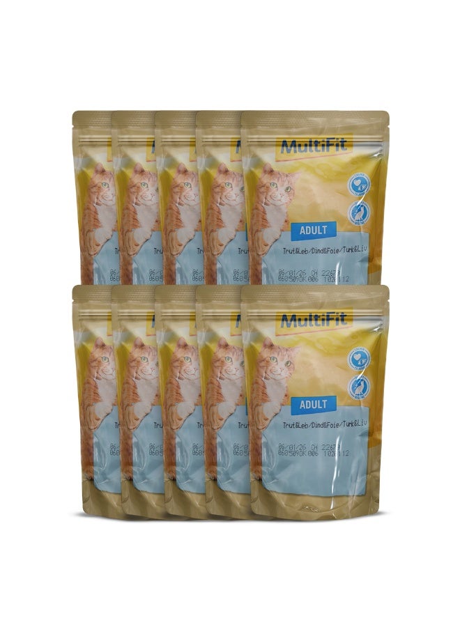 MultiFit Adult Cat Jelly Duo Fish & Classic Mix Pouch 100 gm with turkey and liver - Image 1