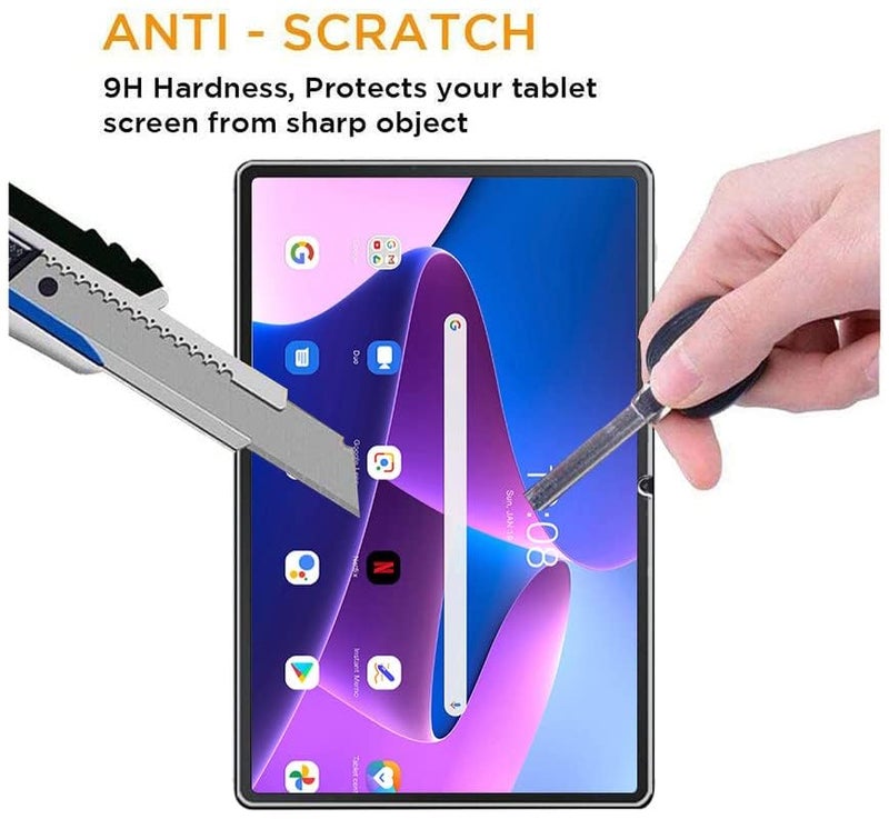 PROTECTERR حماية شاشة غير قابلة للكسر لجهاز Lenovo Tab M10 FHD Plus الجيل الثالث 10.61 بوصة - مضادة للخدوش، مقاومة للبقع، واضحة بدقة HD، خالية من الفقاعات - حماية متميزة (ليست زجاج مقسى) - Image 4