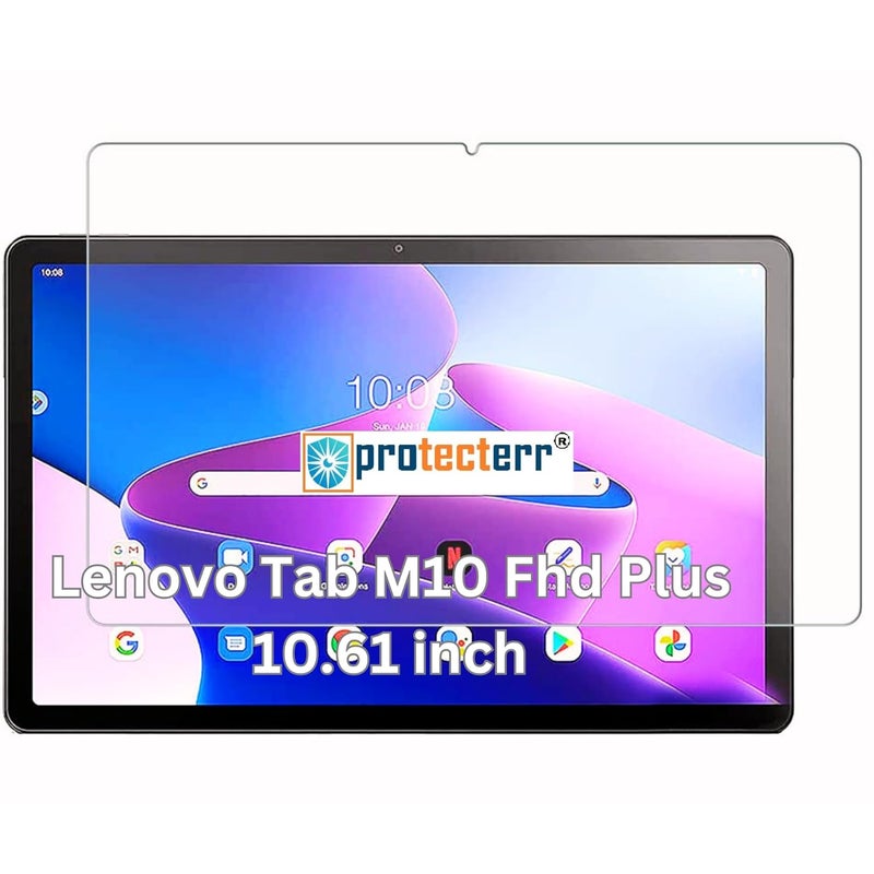 PROTECTERR حماية شاشة غير قابلة للكسر لجهاز Lenovo Tab M10 FHD Plus الجيل الثالث 10.61 بوصة - مضادة للخدوش، مقاومة للبقع، واضحة بدقة HD، خالية من الفقاعات - حماية متميزة (ليست زجاج مقسى) - Image 1