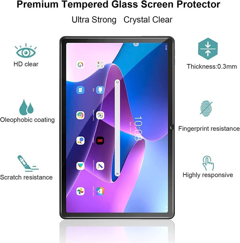 PROTECTERR حماية شاشة غير قابلة للكسر لجهاز Lenovo Tab M10 FHD Plus الجيل الثالث 10.61 بوصة - مضادة للخدوش، مقاومة للبقع، واضحة بدقة HD، خالية من الفقاعات - حماية متميزة (ليست زجاج مقسى) - Image 3