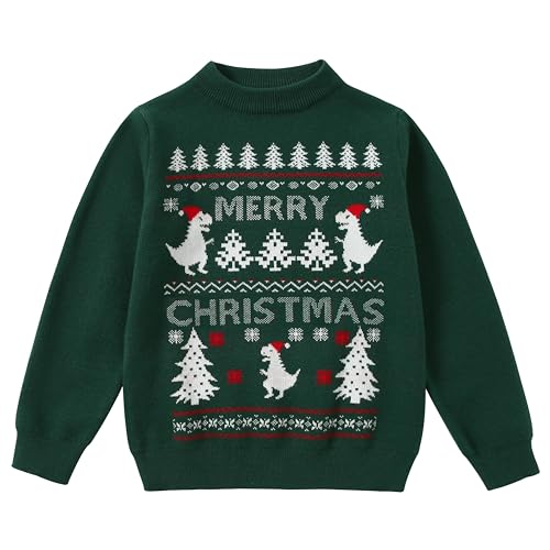 CARETOO Toddler Baby Boys Sweater Christmas Knitted Red Green Pullover Sweatshirt Long Sleeve Crew Neck Tops Fall Winter Clothes(Green 18-24M) - Image 4