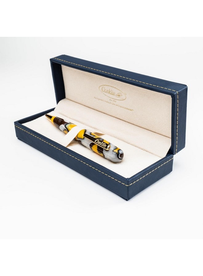 Conklin All American Ballpoint Pen In Yellowstone - Unique Yellow, Brown & White Design - Ideal Gift For Professionals & Pen Enthusiasts - Image 3