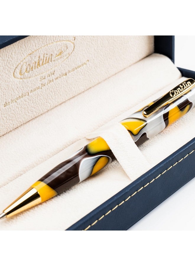 Conklin All American Ballpoint Pen In Yellowstone - Unique Yellow, Brown & White Design - Ideal Gift For Professionals & Pen Enthusiasts - Image 2
