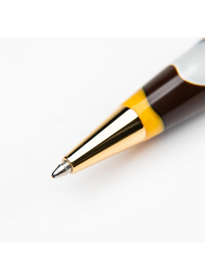 Conklin All American Ballpoint Pen In Yellowstone - Unique Yellow, Brown & White Design - Ideal Gift For Professionals & Pen Enthusiasts - Image 4