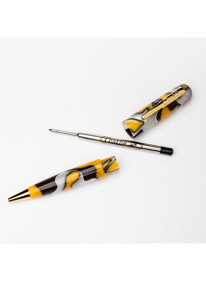 Conklin All American Ballpoint Pen In Yellowstone - Unique Yellow, Brown & White Design - Ideal Gift For Professionals & Pen Enthusiasts - Image 5