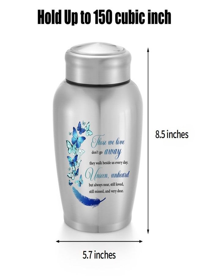 SOITIS Large Urns for Ashes Adult Male Female-Decorative Urns, Stainless Steel Funeral Keepsake for Ashes Remains Cremation Urn for Human Ashes for Women Man Hold Up to 150 Cubic Inch - Image 2