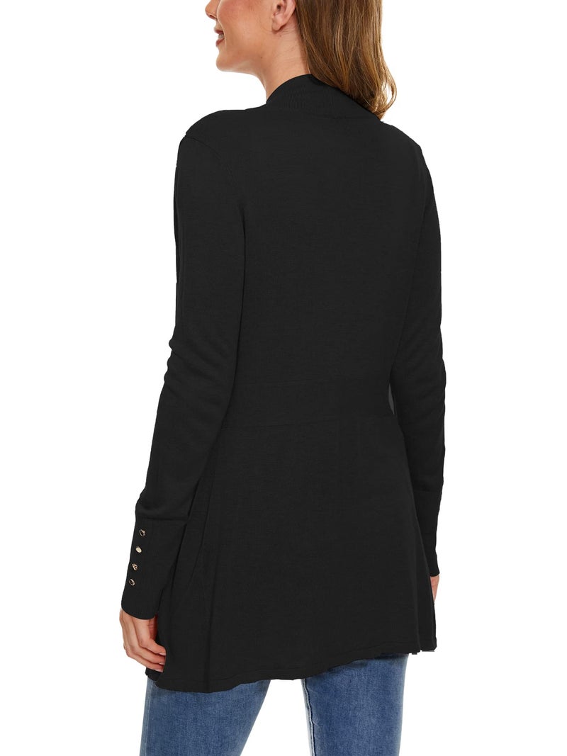 ROW 8 ROW Black Cardigan for Women Dressy Casual Long Sleeve Open Front Knit Cardigan Sweaters - Image 4