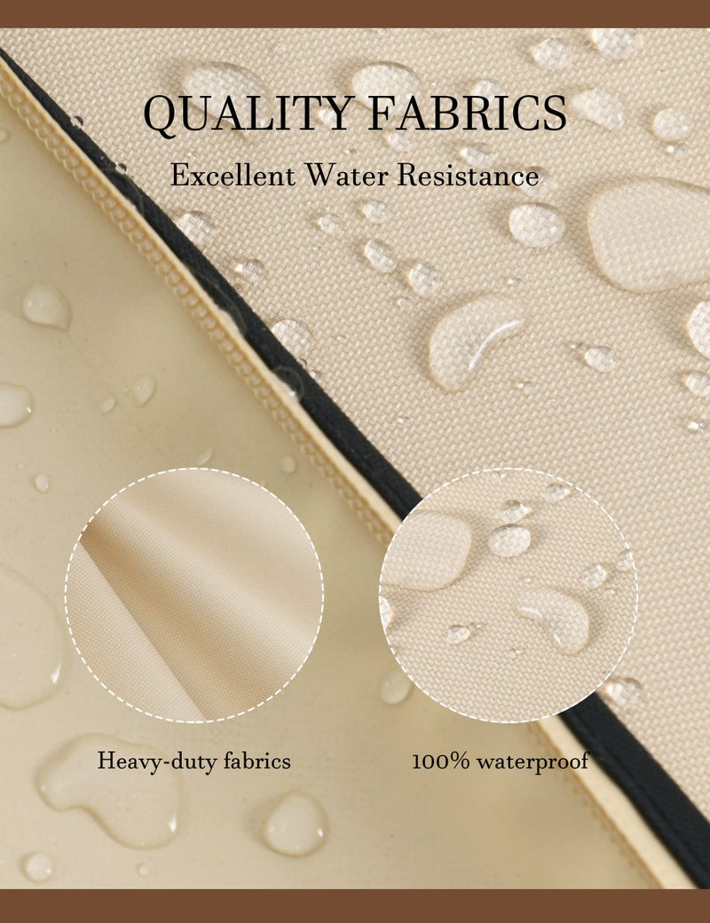 iBirdie Outdoor Waterproof and Weatherproof TV Cover with Zipper for 52 to 55 inch Outside Flat Screen TV, Beige 600D Thick Fabric Protector - Image 4