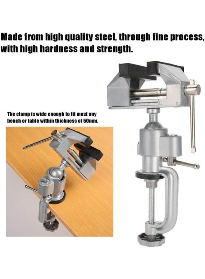 klarako Mini Table/Bench Vise, Aluminum Alloy Rotation 360-degree Small Table Vise Univeral Table Bench Clamp Jewelry DIY Repair Tools For Small Work, Crafts, Arts, Detailing, Woodworking - Image 3