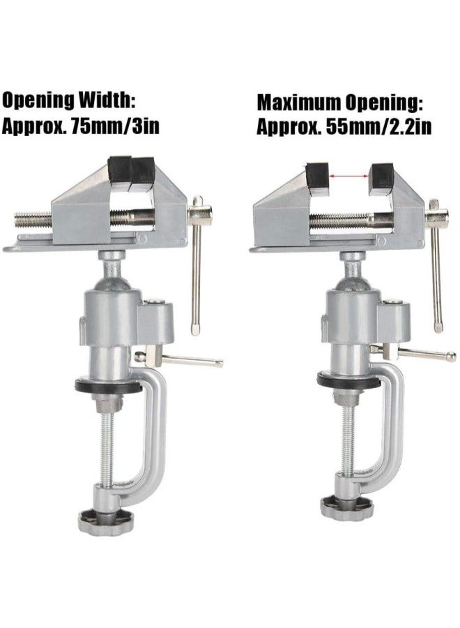 klarako Mini Table/Bench Vise, Aluminum Alloy Rotation 360-degree Small Table Vise Univeral Table Bench Clamp Jewelry DIY Repair Tools For Small Work, Crafts, Arts, Detailing, Woodworking - Image 5