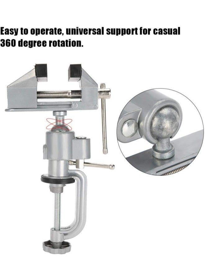 klarako Mini Table/Bench Vise, Aluminum Alloy Rotation 360-degree Small Table Vise Univeral Table Bench Clamp Jewelry DIY Repair Tools For Small Work, Crafts, Arts, Detailing, Woodworking - Image 4