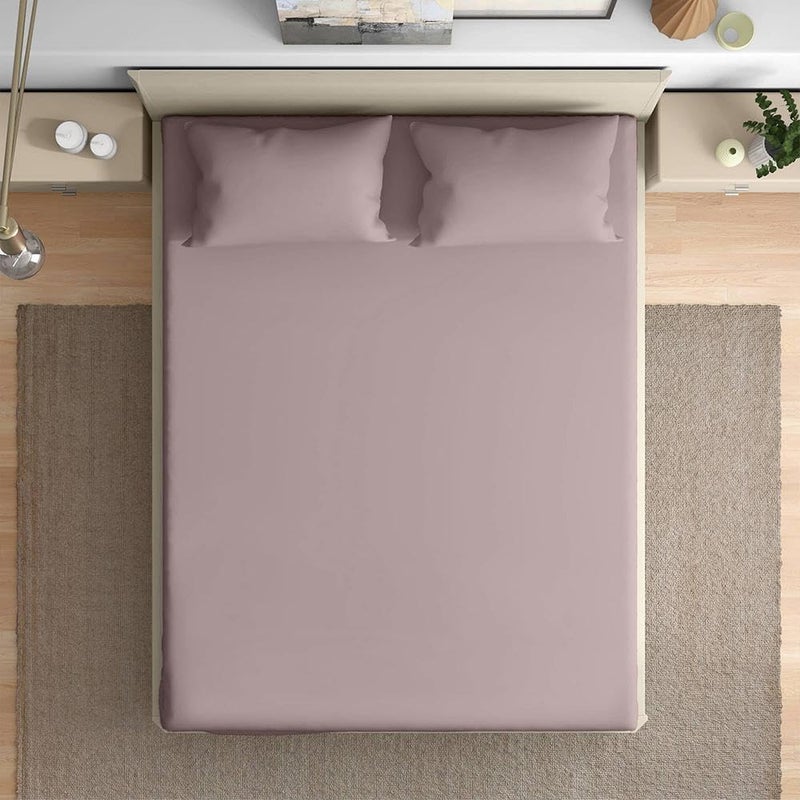 Wakefit Bedsheet for Double Bed Cotton Bedsheets for Double Bed Double Bedsheet Cotton Double Bedsheet 144 TC 100 Cotton with 2 Pillow Covers Premium Flat Bedsheet Wood Rose 100x90 Inches - Image 5