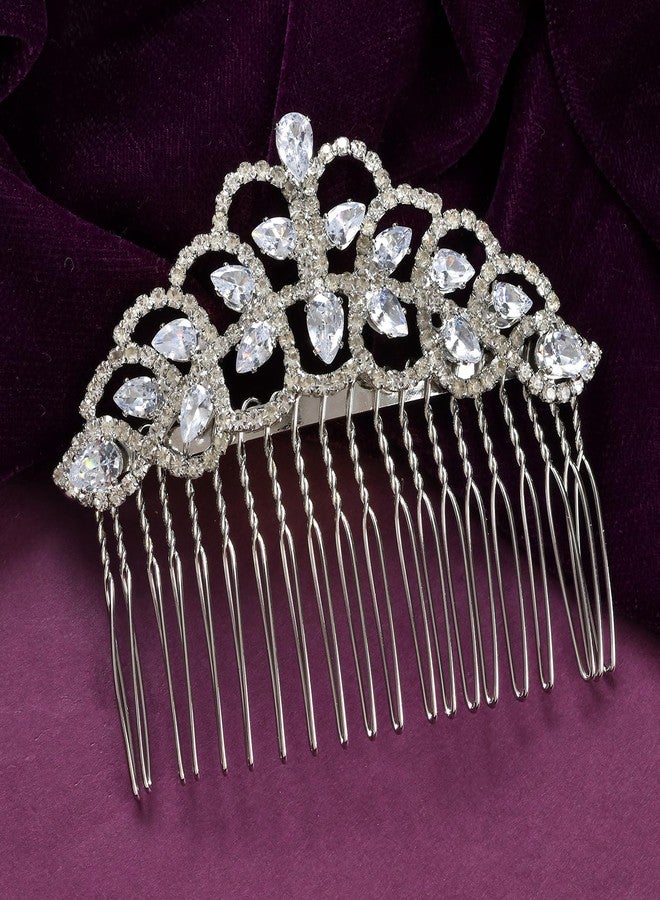 VOYLLA Royal Romance Valentina Comb Pin Hair Accessories|Comb Pin Hair Accessories For Women|Women Hair Accessories|Gift For Women|American Diamond|Wedding|Cocktail|Love|Heart|Party|Valentine Gift - Image 3
