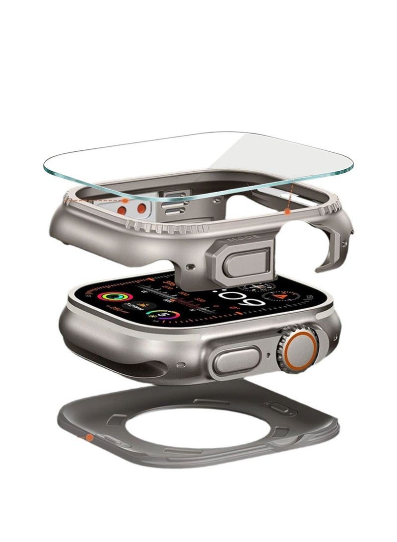 Suitable for Apple Watch Ultra 3/2/1 49mm two-in-one metal protection (metal frame + PC material back cover) + screen protector - Image 1