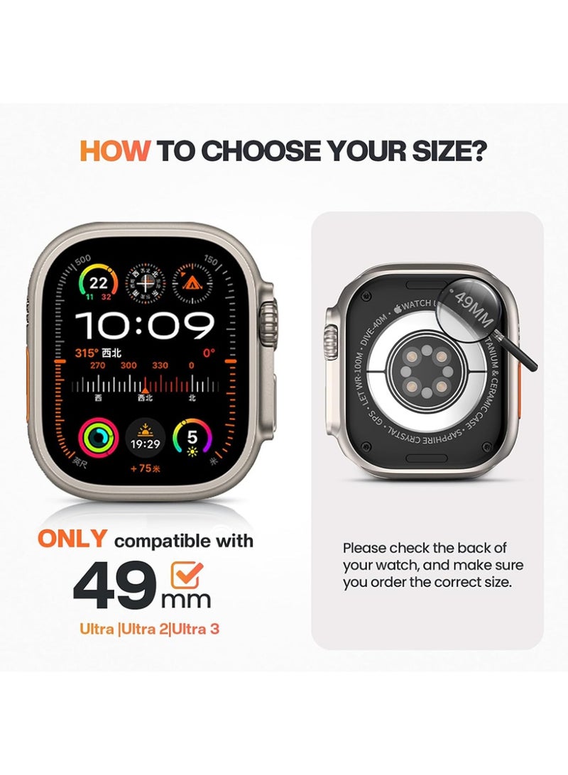 Suitable for Apple Watch Ultra 3/2/1 49mm two-in-one metal protection (metal frame + PC material back cover) + screen protector - Image 3