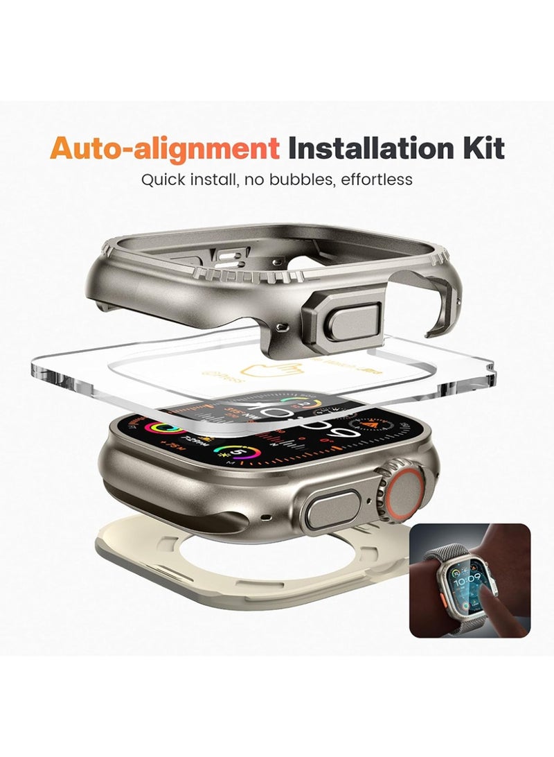 Suitable for Apple Watch Ultra 3/2/1 49mm two-in-one metal protection (metal frame + PC material back cover) + screen protector - Image 5