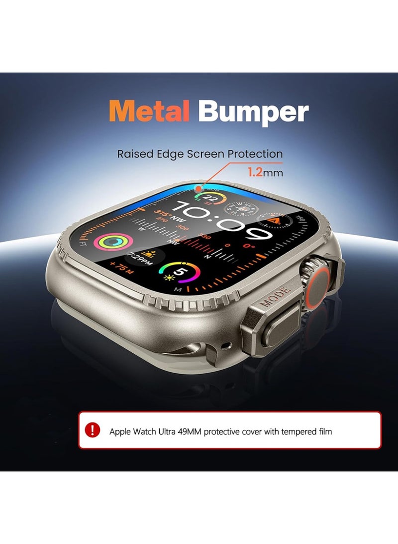 Suitable for Apple Watch Ultra 3/2/1 49mm two-in-one metal protection (metal frame + PC material back cover) + screen protector - Image 4