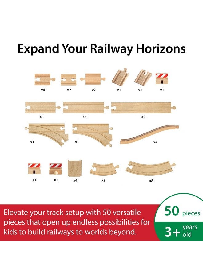 Brio BRIO World Special Track Pack - 50-Piece Set - FSC-Certified Wooden Train Track Pieces - Expand Creativity - Compatible with All BRIO Railway Sets - Kids Ages 3 & Up  - Image 2
