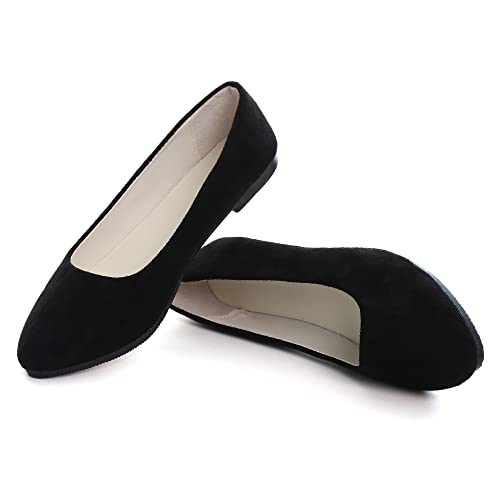Dear Time Women Flat Shoes Comfortable Slip on Pointed Toe Ballet Flats Black US 9.5 - Image 5