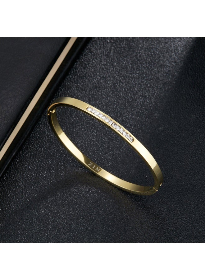 زنك سوار زينك النسائي من الفولاذ المقاوم للصدأ الذهبي | ZFBR002GS - Image 5