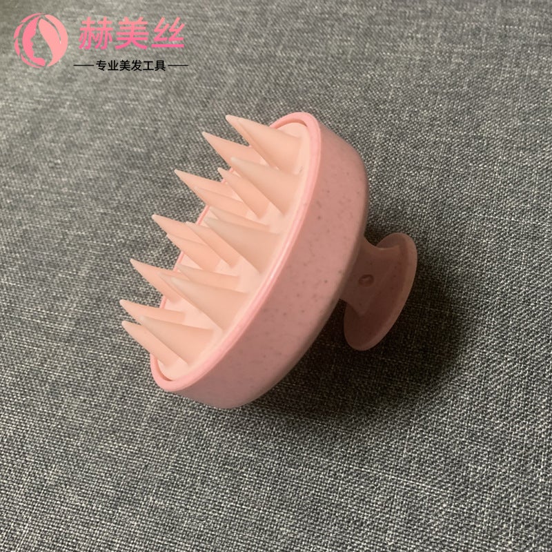 إسكدنيا Silicone Scalp Massage Shampoo Brush Matte Wheat Straw Pink Matte Wheat Straw Pink