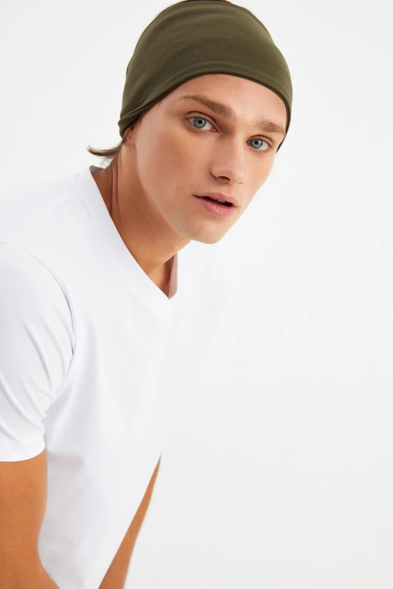 بوتيكجيز Khaki -Camouflage 2-Pack Double-Sided Use Alternative, Cotton Combed Cotton, Non-Slip, Lightweight, Sports Headband Bandana