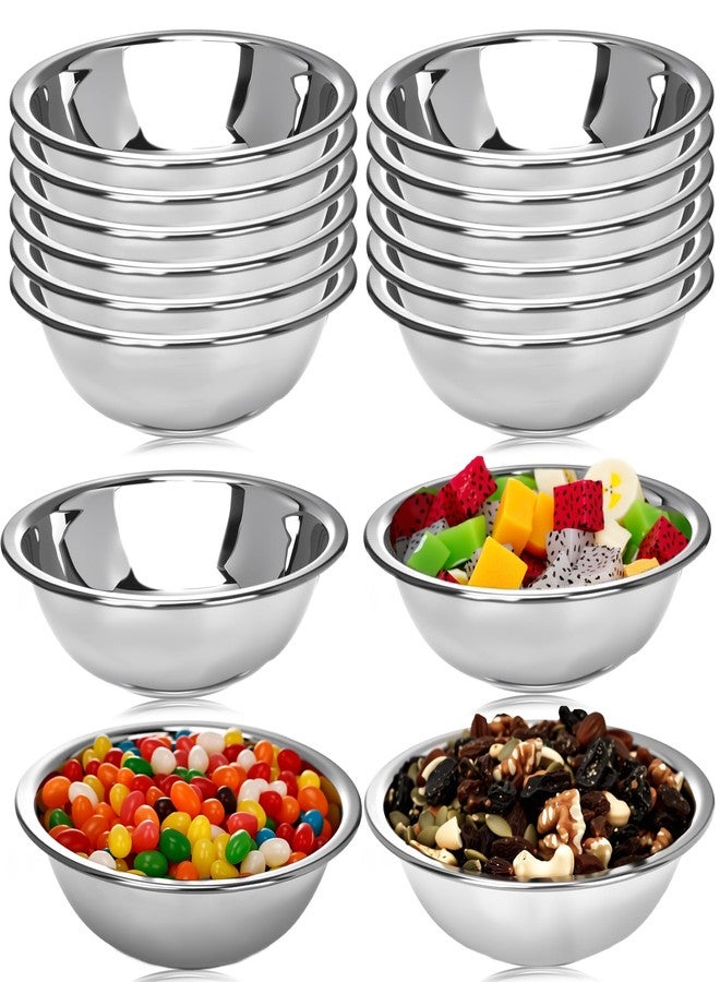 Norcoin 16 Pack Stainless Steel Bowls 6.3 Inch Wide Metal Bowl with Flat Base 3/4 Quart Small Prep Bowls for Kitchen Baking Serving Cooking Mixing Meal Salad Nesting - Image 1