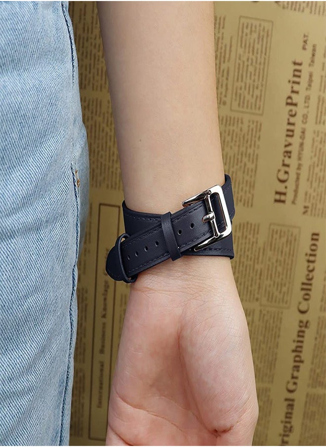 Ofrdncy - Ofrdncy Compatible for Apple Watch Band 49mm 46mm 45mm 44mm 42mm 41mm 40mm 38mm women, Genuine Leather Double Tour Designed Slim Apple Watch Strap for iWatch Ultra 2/1 Series 10 9 8 7 6 5 4 3 2 1 SE - Image 1