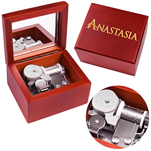 Sinzyo Music Box Carved Wood Wind Up Musical Box Gift for Christmas,Birthday,Valentine's Day(Red Box,Tune : Anastasia-Once Upon A December) - Image 1
