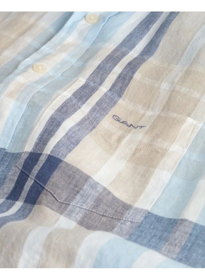 GANT Gant Regular Linen Madras Ss Shirt