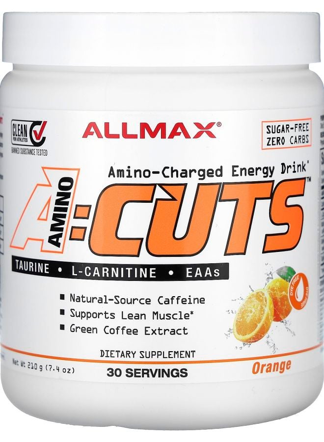 Allmax ACUTS™ Amino-Charged Energy Drink Orange 7.4 oz (210 g) - Image 1