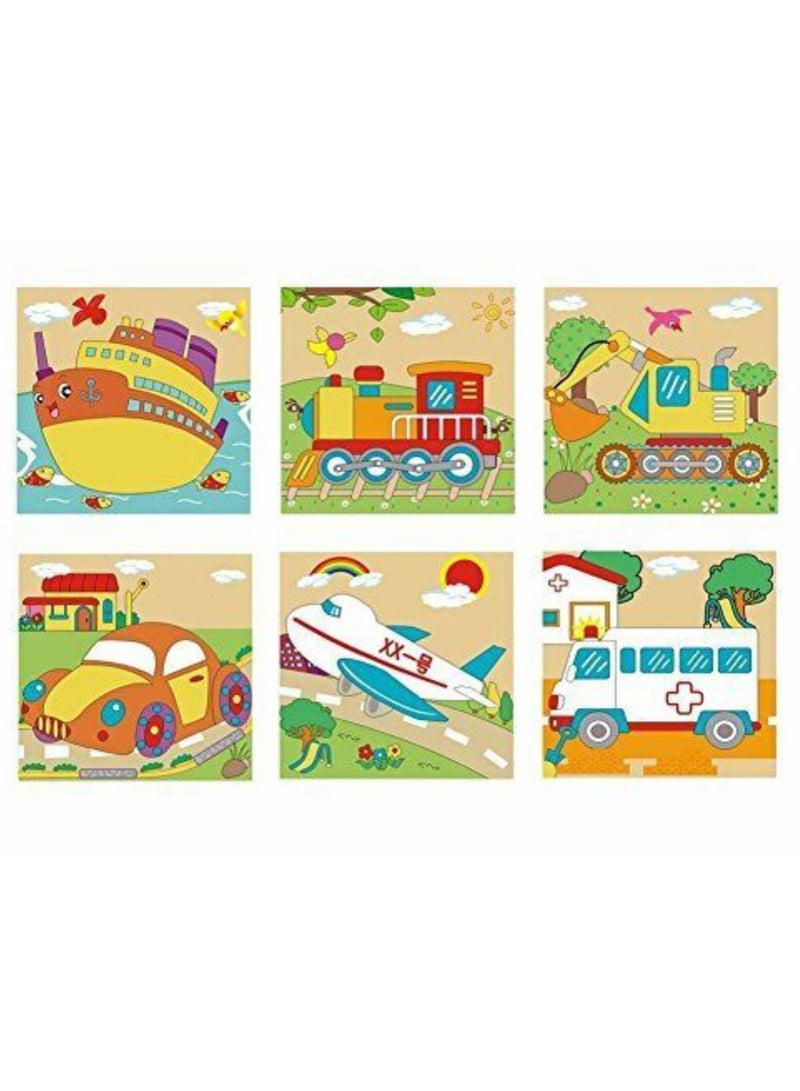 Vitacelli Puzzle Six Sides 9-Piece Wooden Baby Wooden Baby Transportation Jigsaw - Image 5