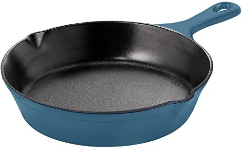 Utopia Kitchen Cast Iron Frying Pan 6.5 Inch, Cast Iron Chefs Pan, Pre Seasoned Skillet, Safe Grill Cookware for Indoor & Outdoor Use, Teal - Image 1